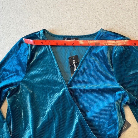 Express Deep Teal Long Sleeve Dress Women Size S/P - Picture 13 of 13